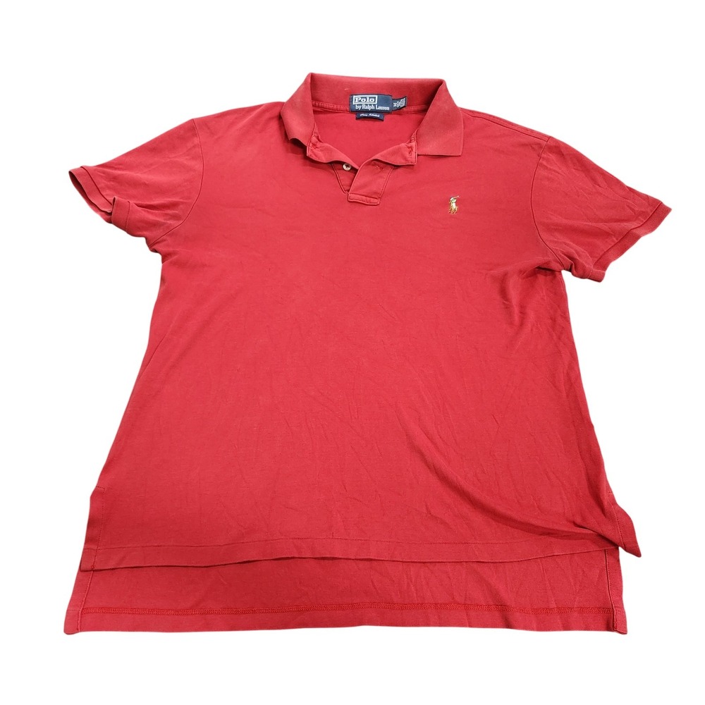 Polo By Ralph Lauren Polo Shirt Mens M Red Pima Interlock Pony Logo Knit Casual